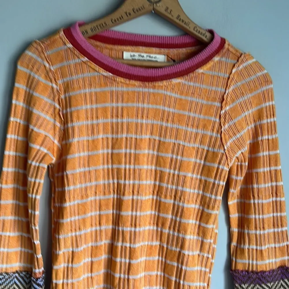 NEW Free People Alpine Stripe cuff thermal top